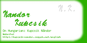 nandor kupcsik business card